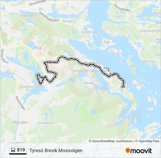 819 Bus Line Map