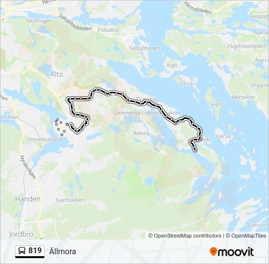 819 Bus Line Map