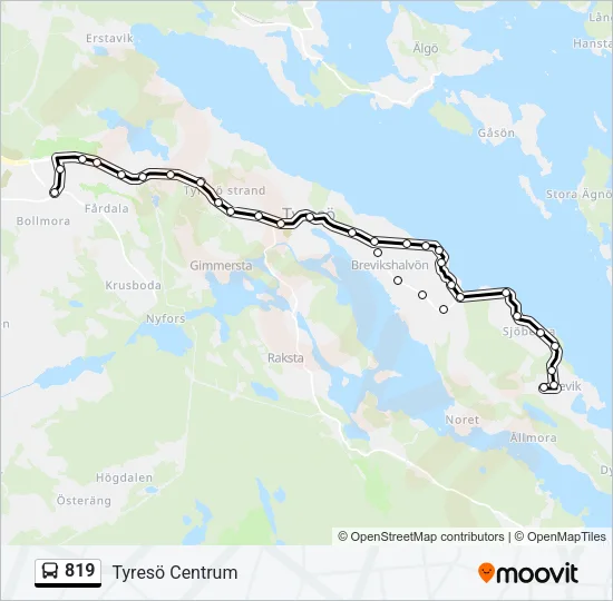 819 Bus Line Map