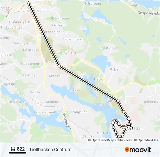 822 bus Line Map