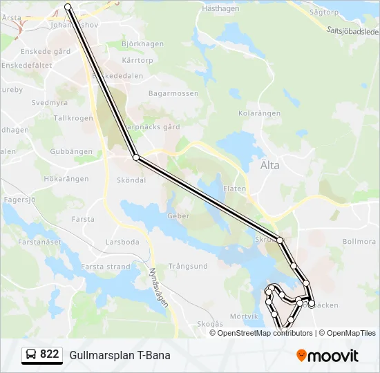 822 Bus Line Map