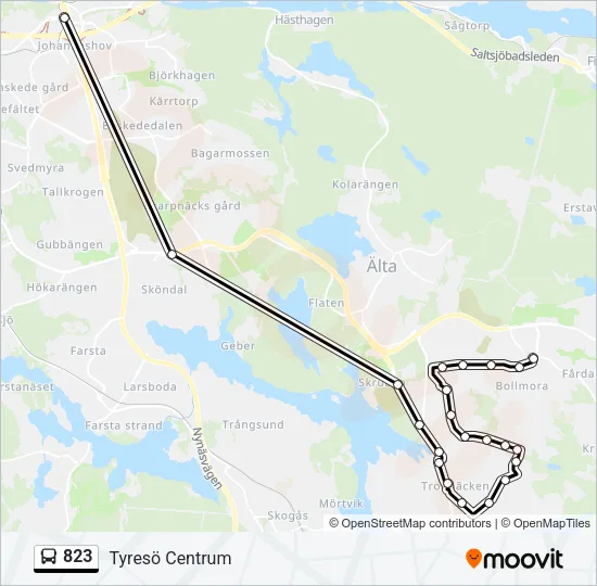 823 Bus Line Map