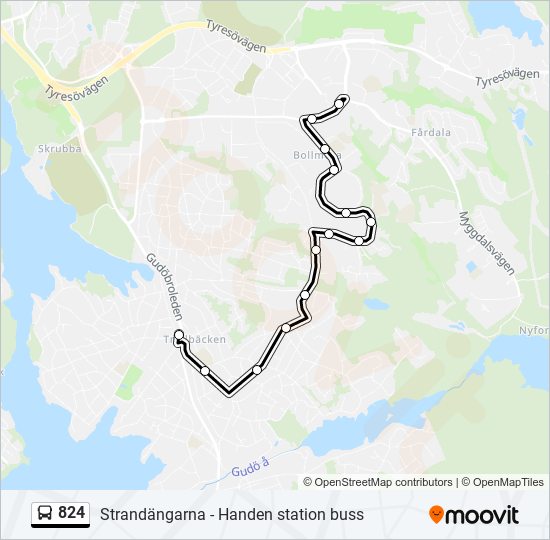 824 bus Line Map