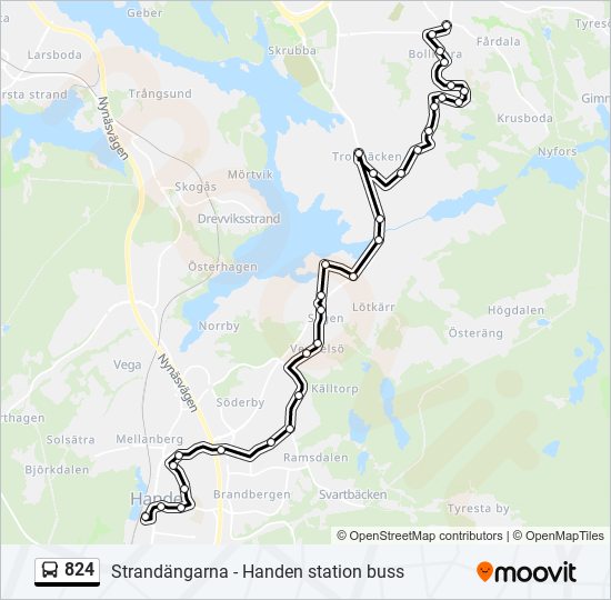 824 bus Line Map