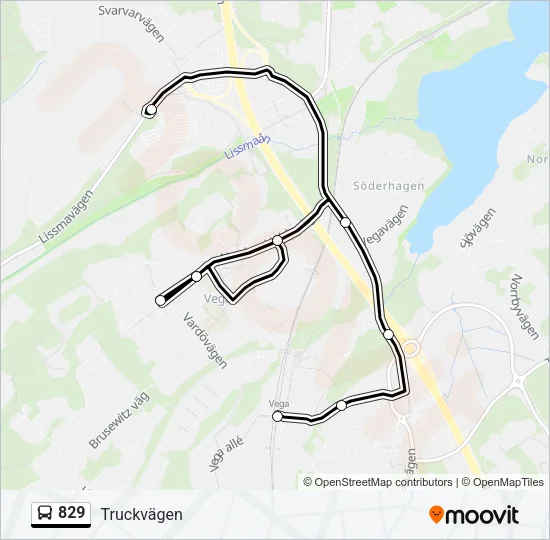 829 Bus Line Map