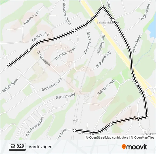 829 Bus Line Map