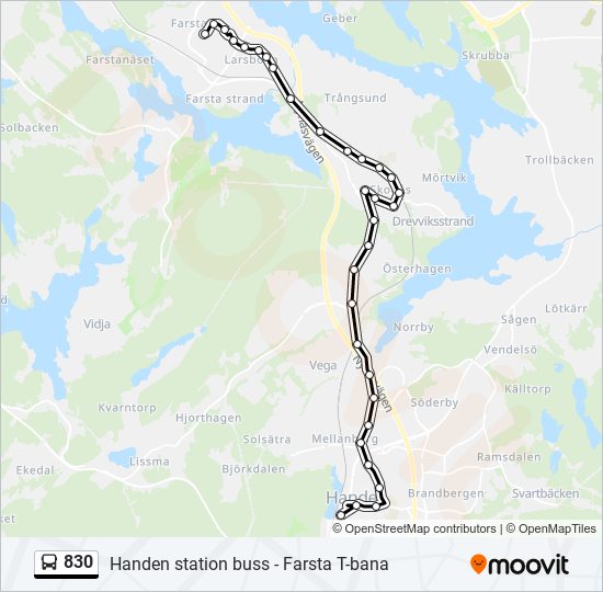 830 bus Line Map