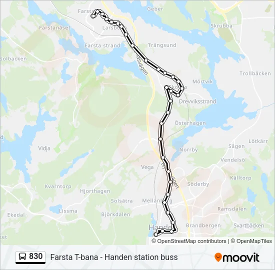830 Bus Line Map