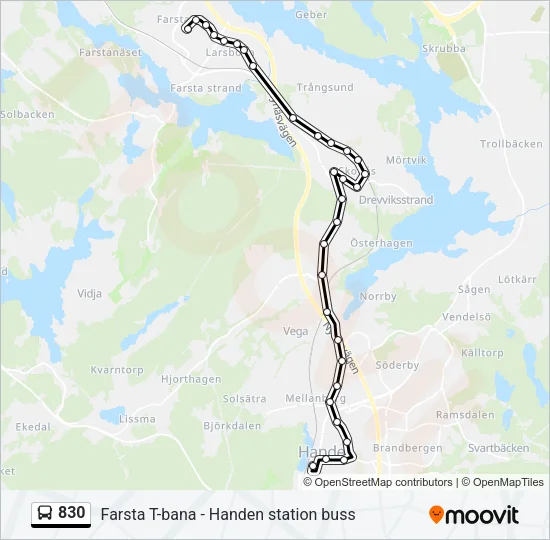 830 Bus Line Map