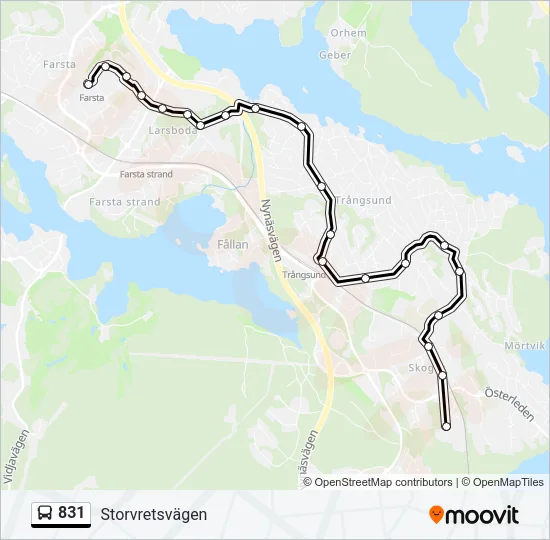 831 Bus Line Map
