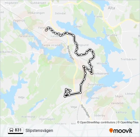 831 Bus Line Map