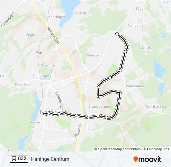 832 bus Line Map