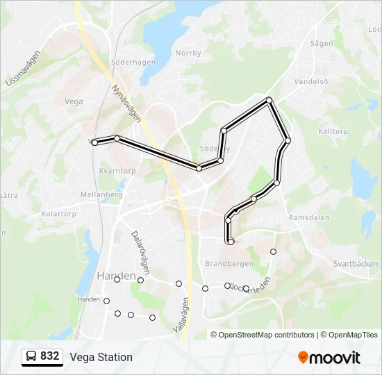 832 Bus Line Map