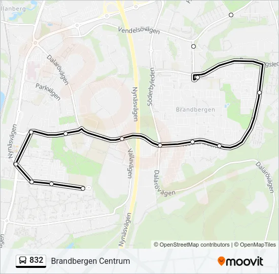 832 Bus Line Map