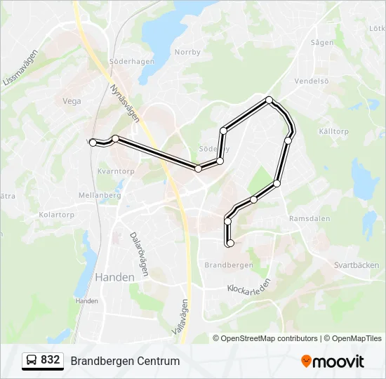 832 Bus Line Map