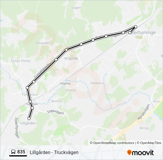 835 Bus Line Map