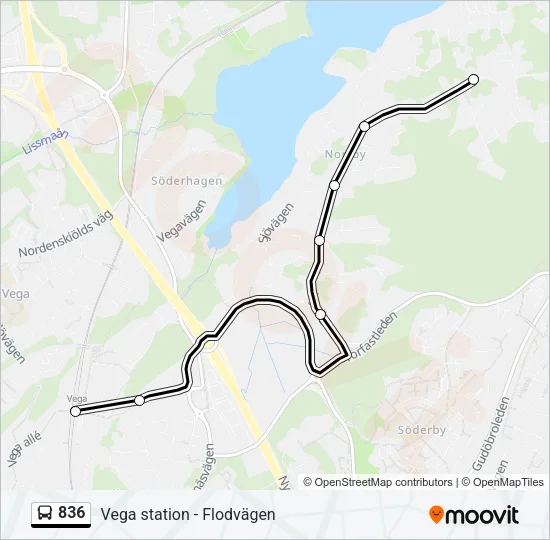 836 Bus Line Map