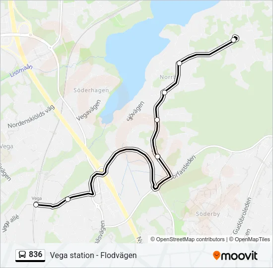 836 Bus Line Map
