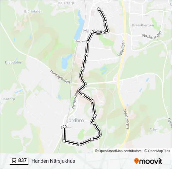 837 Bus Line Map