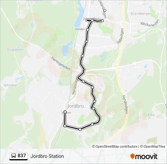 837 Bus Line Map