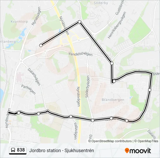 838 Bus Line Map
