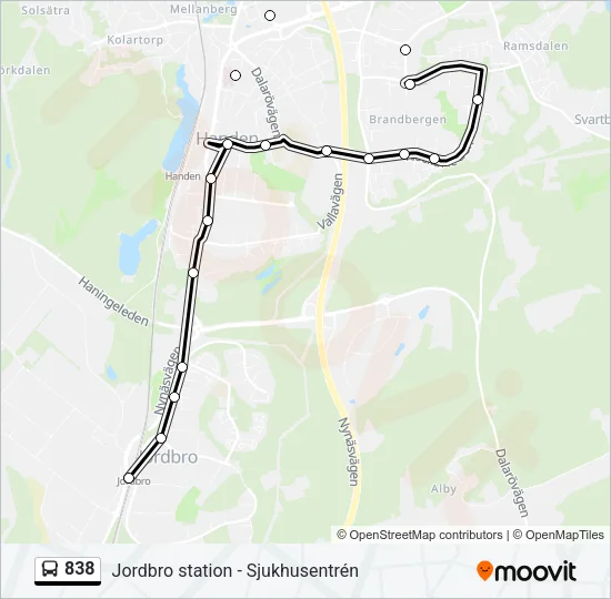 838 Bus Line Map
