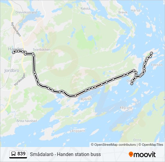 839 bus Line Map