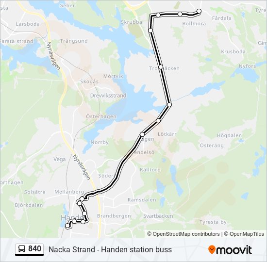 840 bus Line Map