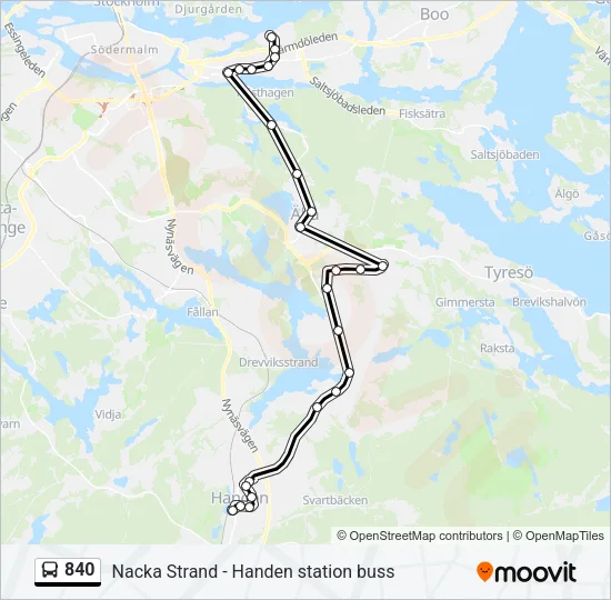 840 Bus Line Map