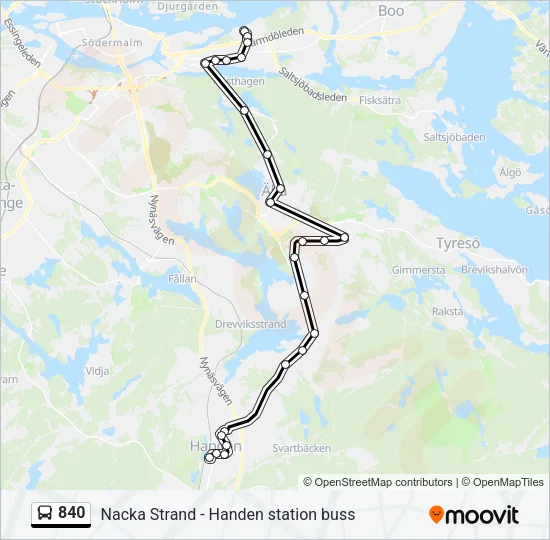 840 Bus Line Map
