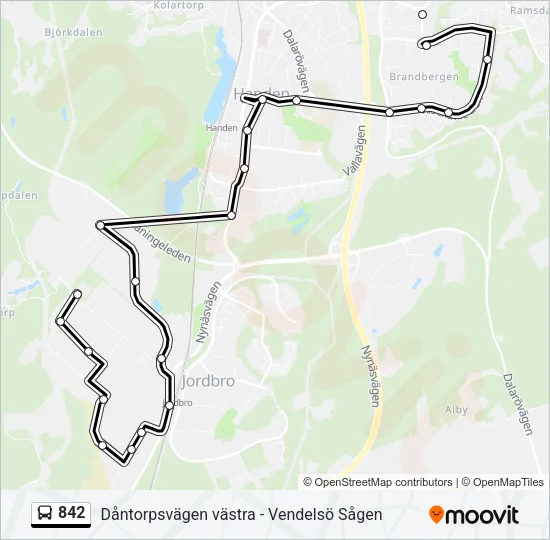 842 Bus Line Map