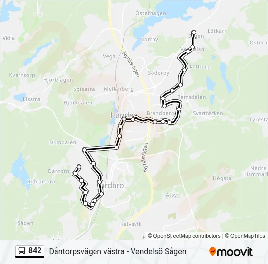 842 Bus Line Map