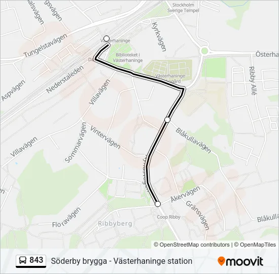843 Bus Line Map