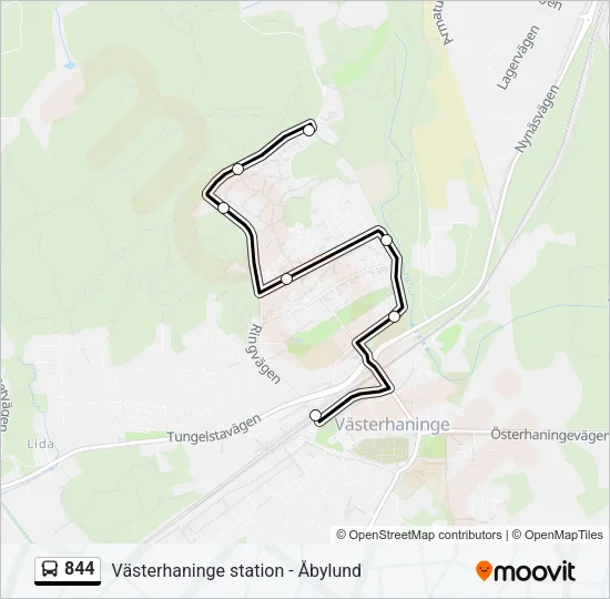 844 Bus Line Map