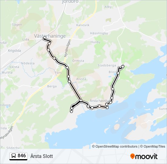 846 Route: Schedules, Stops & Maps - Årsta Slott (Updated)