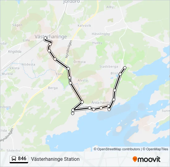 846 Bus Line Map