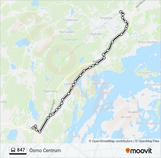 847 Bus Line Map