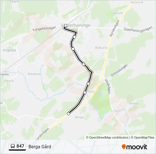 847 Bus Line Map