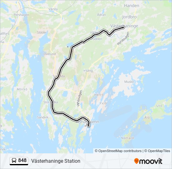 848 bus Line Map