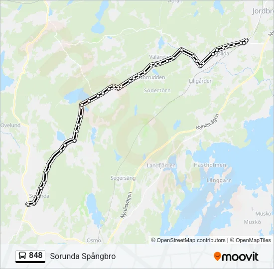 848 Bus Line Map
