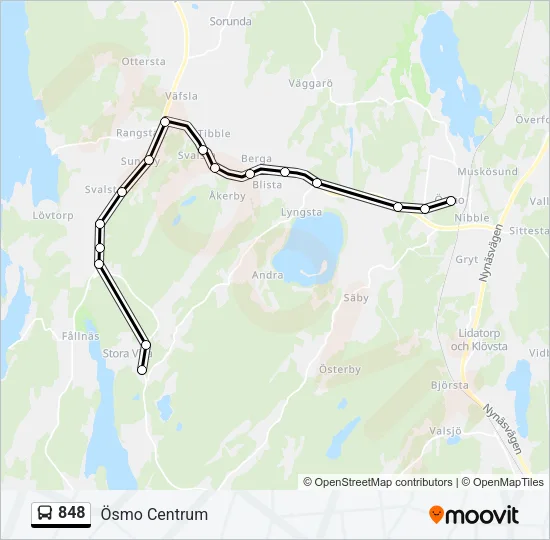 848 Bus Line Map
