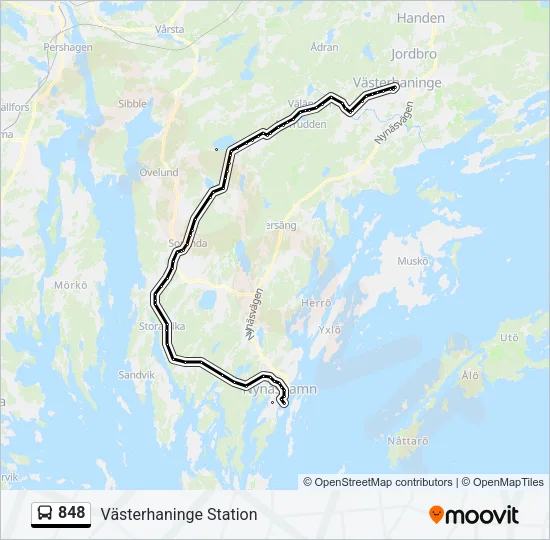 848 Bus Line Map