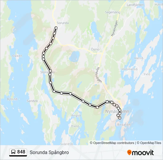 848 Bus Line Map