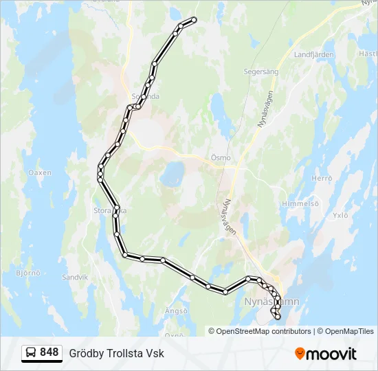 848 Bus Line Map