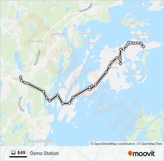 849 Bus Line Map