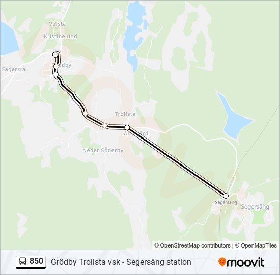 850 bus Line Map