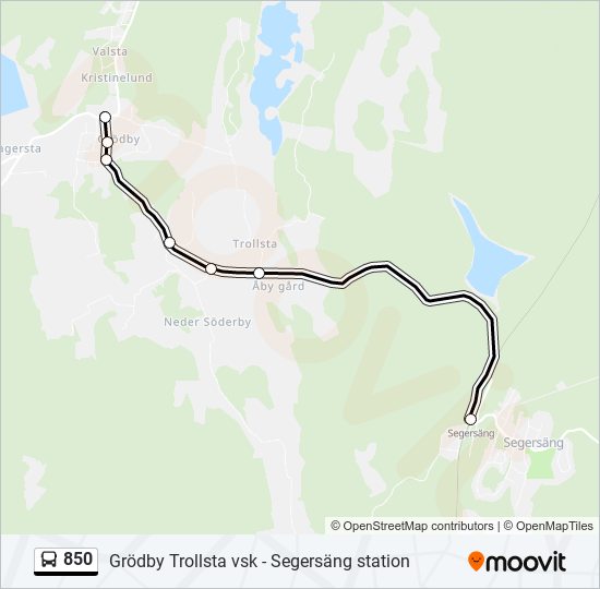 850 bus Line Map