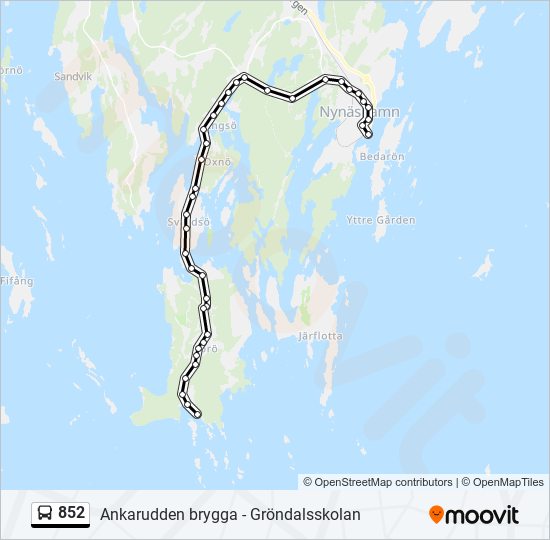 852 Route Schedules, Stops & Maps Ankarudden Brygga (Updated)