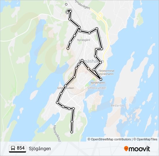 854 bus Line Map