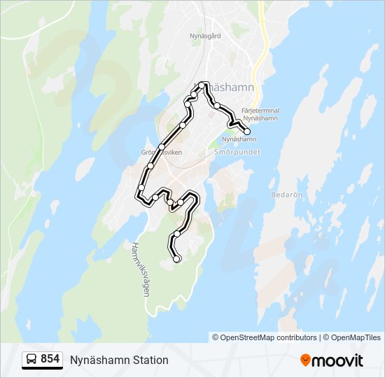 854 bus Line Map